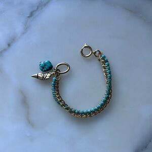 Turquoise and Gold Charm Bracelet